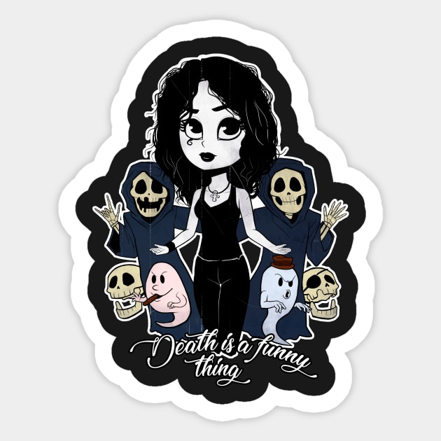 Death is a funny thing Sticker by raulovsky